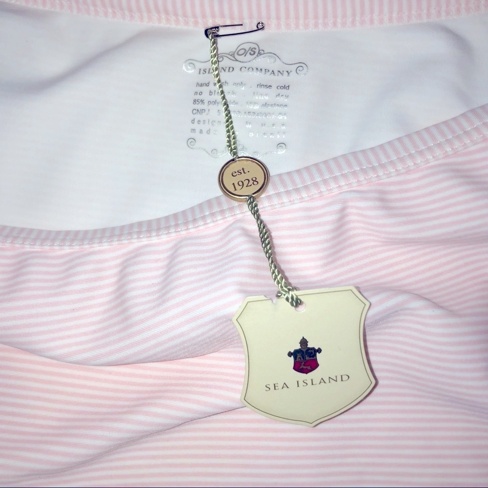 SEA Island pink & white one size swim coverup